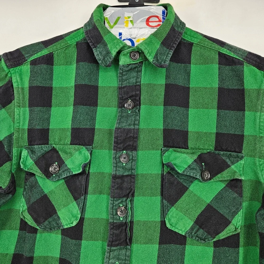 Vintage Polo Ralph Lauren Shirt Mens Medium‎ Button Up Flannel Checkered Rare